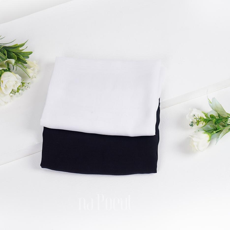 ☚ Hijab Segi Empat / Plain Paris naPocut - Black and White Series ✹