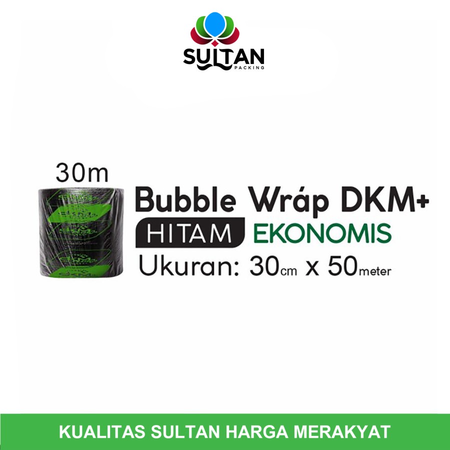 

Plastik Bubble Wrap Hitam 30cm x 50m HITAM EKONOMIS BUBBLE WRAP DKM PLUS PER ROLL