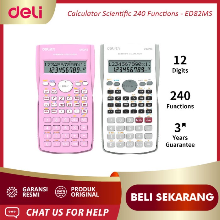 

Deli Scientific Calculator Kalkulator Scientific 240 Function Ed82Ms