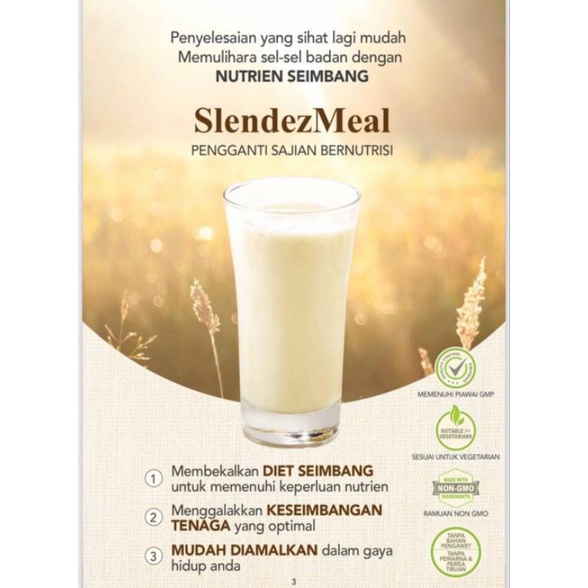 

Slendezmeal makanan diet Meal kacang sereal