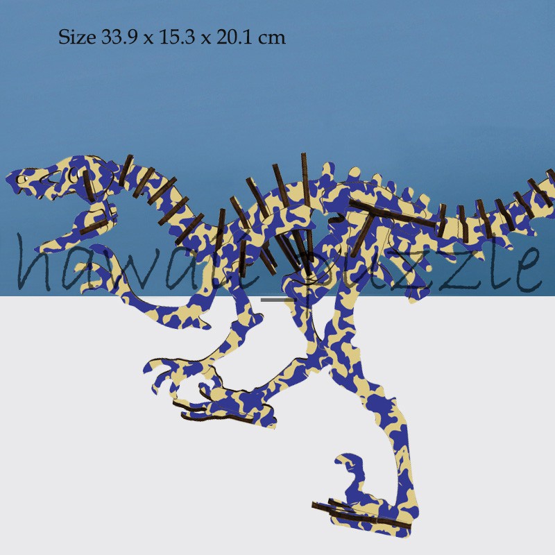 Puzzle 3D DIY bahan kayu model Dinosaurus - DEINONYCHUS mainan puzzle edukasi anak (kado &amp; pajangan)