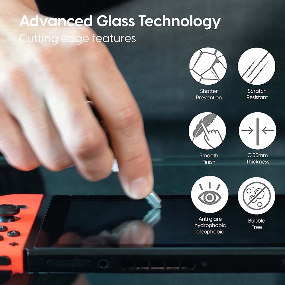 7pcs Tas Hard Case Pelindung Penyimpanan Nintendo Switch V1 V2 Model Portabel Dengan Tempered Glass