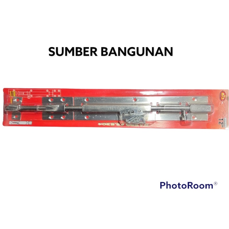 GRENDEL STAINLESS 12INCH / GRENDEL PINTU TEBAL / GRENDEL SELOT PINTU