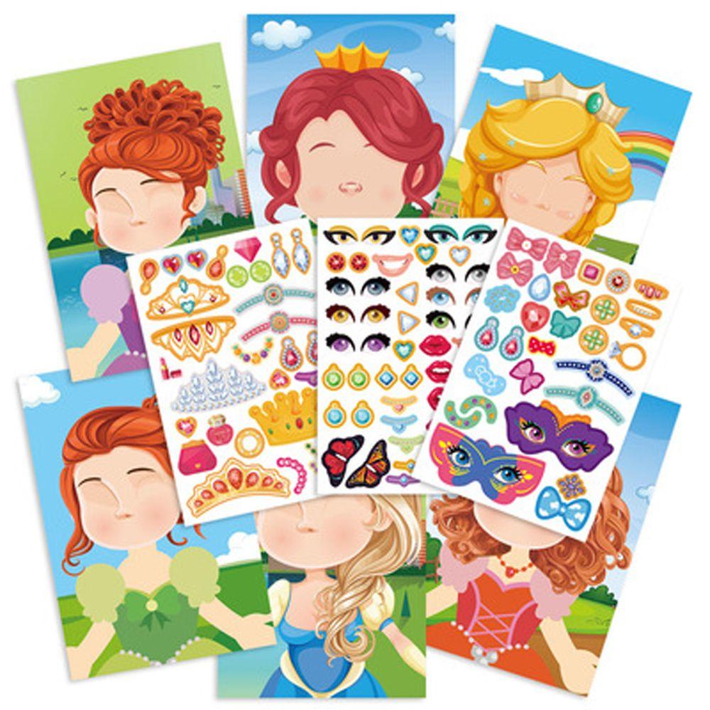 Agustina Make-a-Face Stiker Berdandan Mainan Merakit Dinosaurus Reusable DIY Anak Puzzle Sticker Games