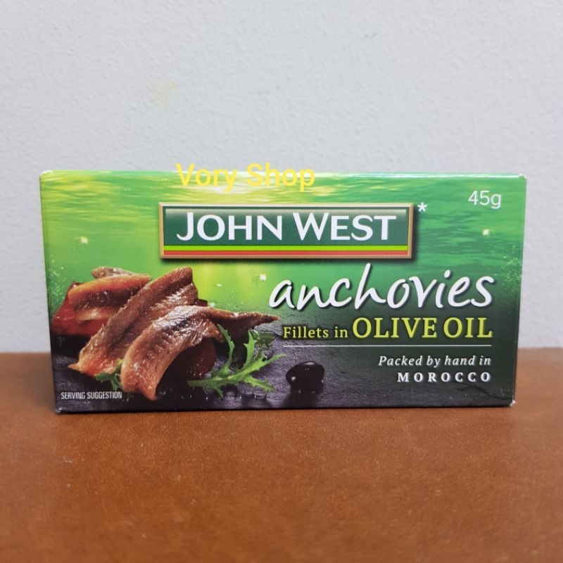 

john west anchovies anchovy olive oil 45g