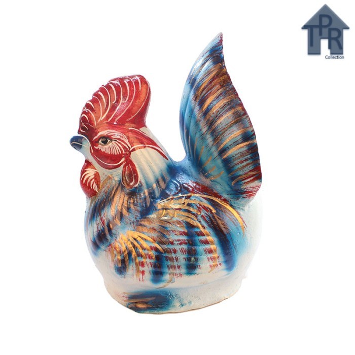 Gerabah - celengan tanah liat / piggy bank / ayam tradisional size XL + packing kayu