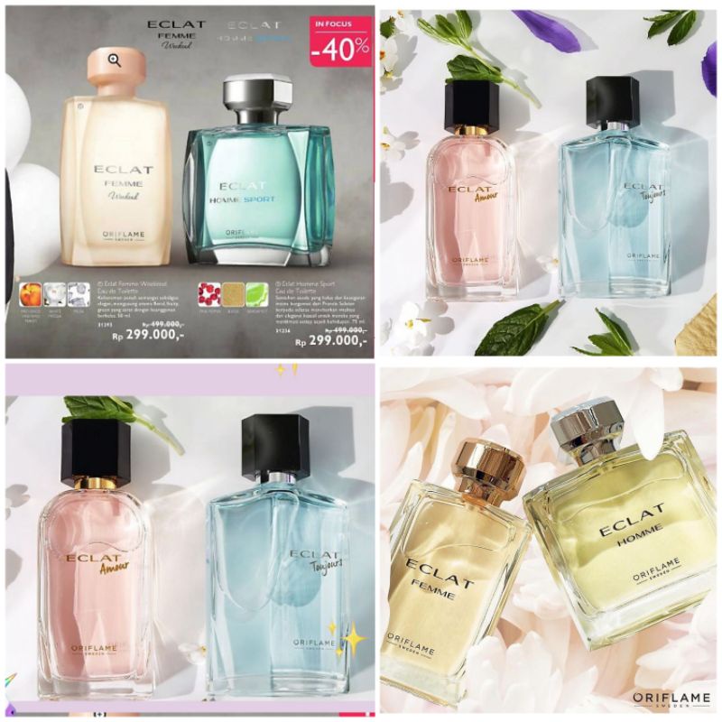 Eclat Nuit For Him Edp/Nuit For Her/Eclat Femme Weekend Eau de Toilette/ Eclat Homme Sport/ Eclat Amour Edt/ Eclat Toujours Edt