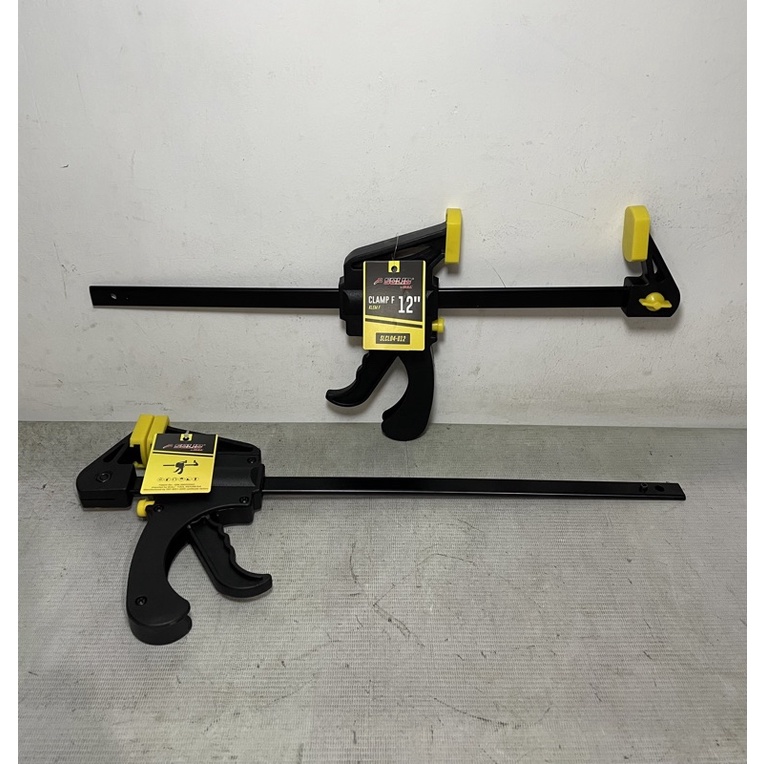 clamp F 12” inch solid / alat penjepit kayu / alat jepit besi baja / klem jepit F / clamp papan kayu heavy duty woodworking / klem penjepit kayu papan F / catok kayu 50cm solid