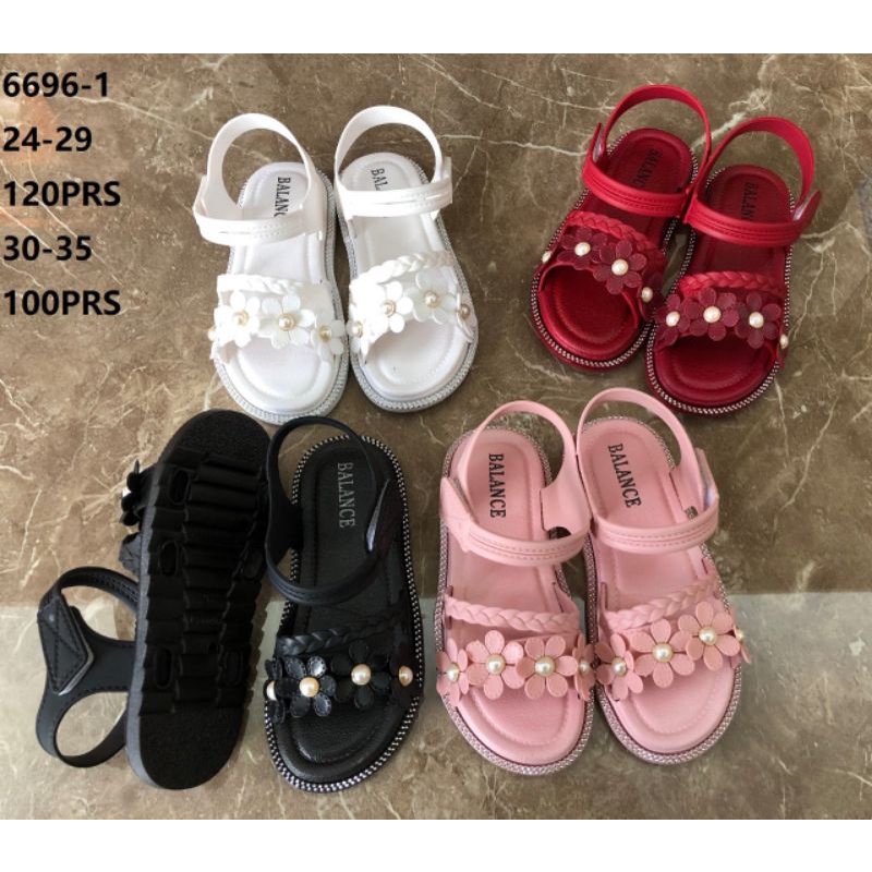 Sandal Tali Karet Anak Wanita Import Bunga Mutiara 6696-1 Balance