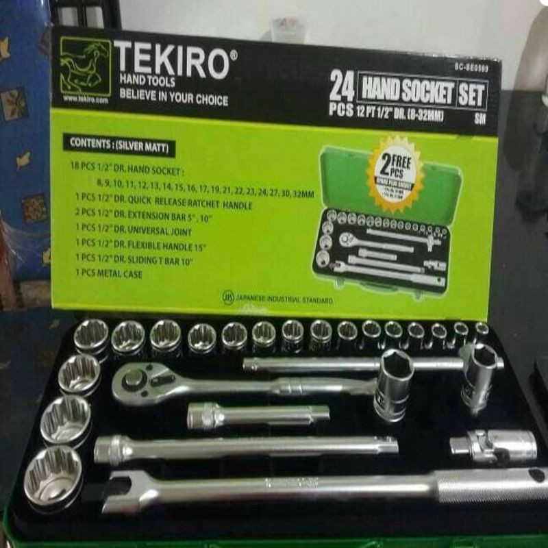 Kunci Sok Tekiro 24 pcs Box Metal / Box Besi