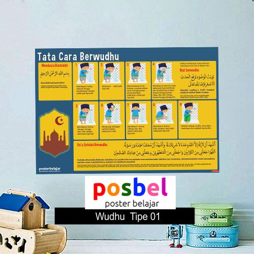 Jual Posbel Wudhu Tipe 01 Poster Mainan Edukasi Edukatif Belajar