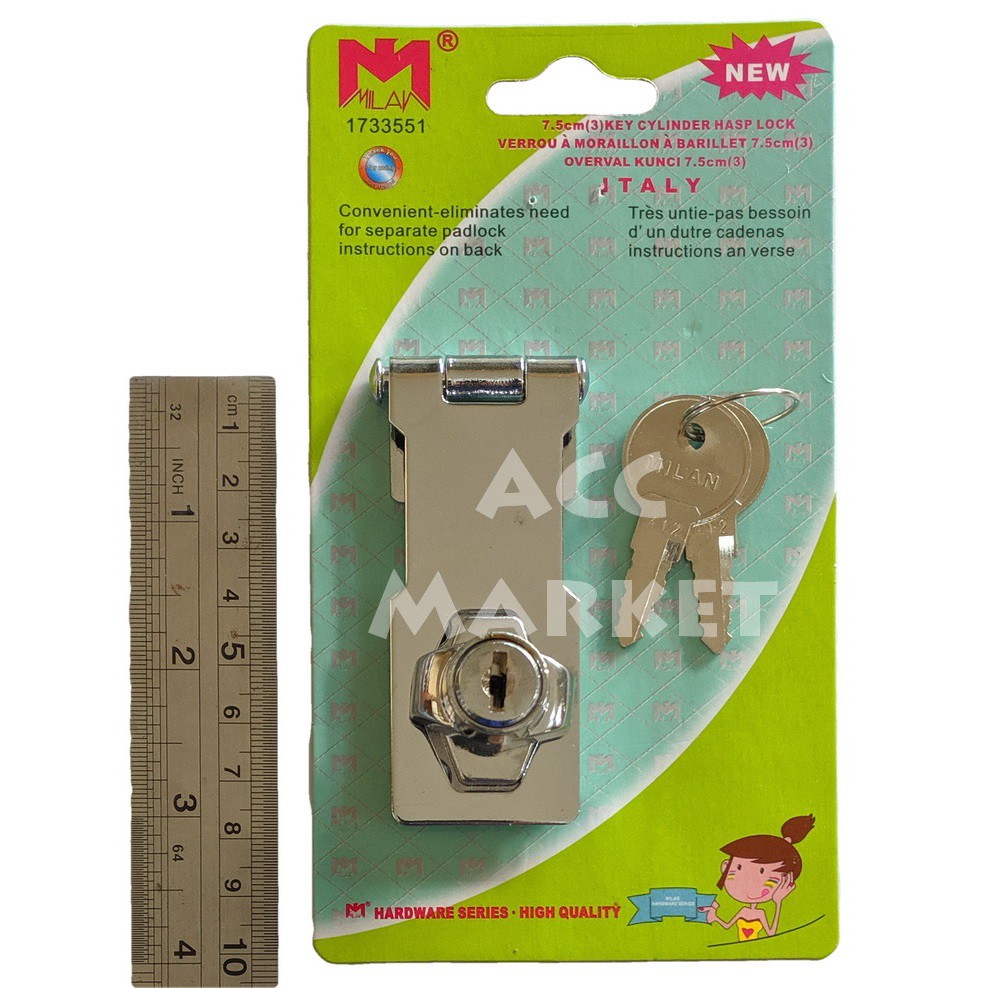 Kunci Hasp Lock Overpal 3 Inch Pintu Kamar Rumah Kandang