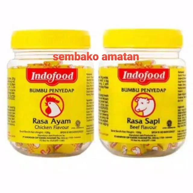 Indofood Bumbu Kaldu Ayam/sapi - Blok /bumbu Penyedap Rasa Kaldu Ayam Dan Rasa Sapi Blok Cube 100 Gr