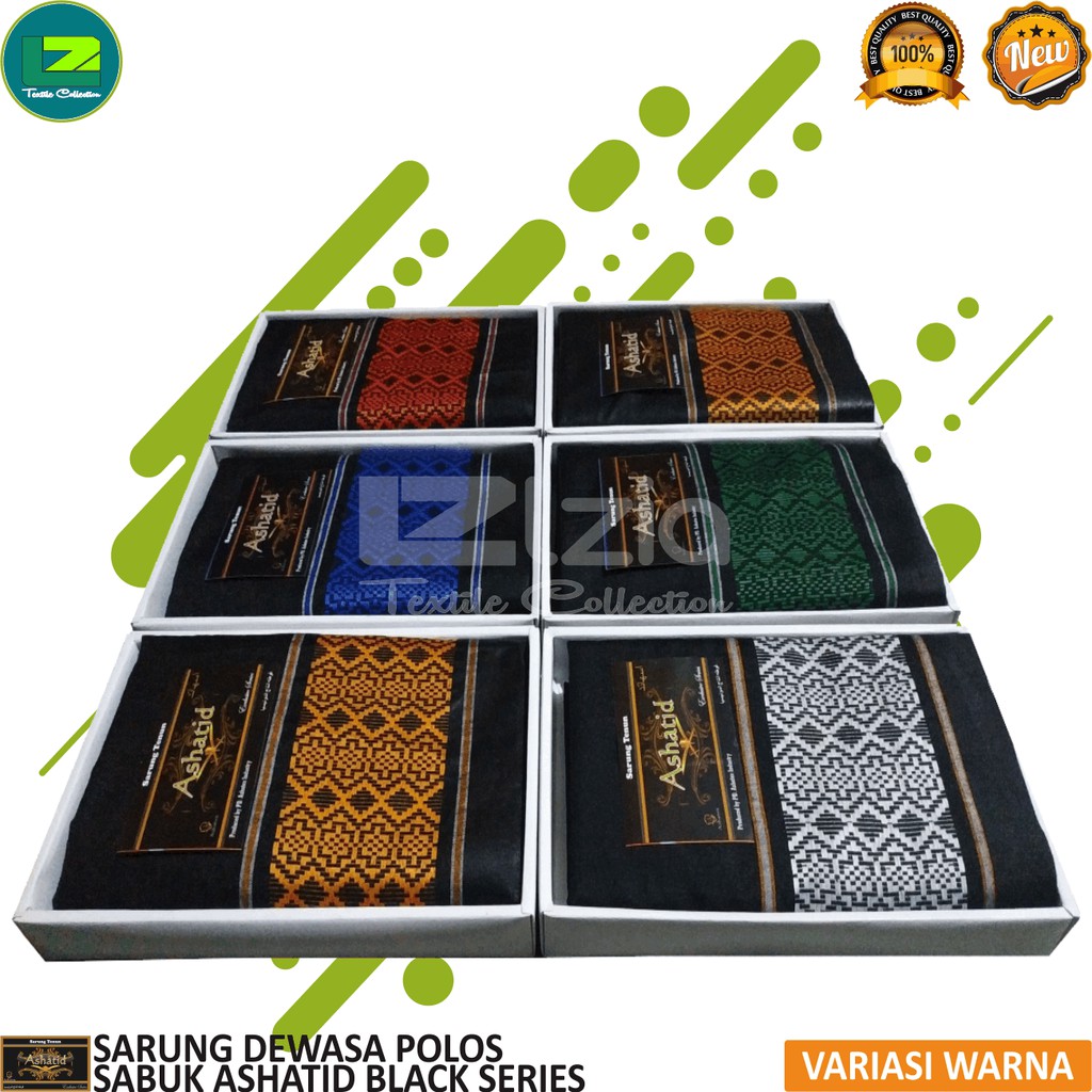 SARUNG TENUN DOBBY SABUK ANAK &amp; DEWASA POLOS MOTIF SABUK DONGGALA BLACK SERIES