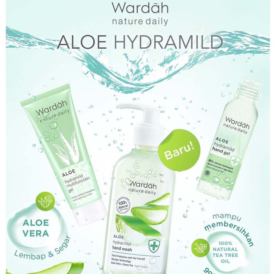 ❄️MATCHA❄️WARDAH NATURE DAILY ALOE HYDRAMILD - MULTI GEL FACE WASH MOISTURIZER