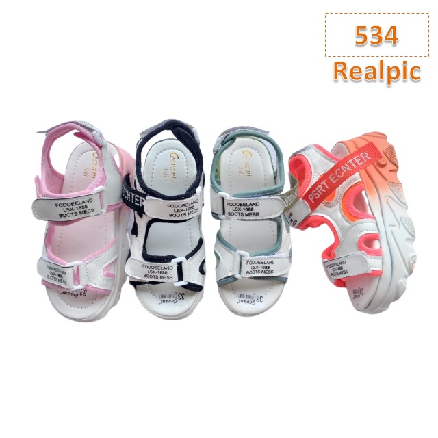 Sandal Anak Cewek Cowok Center Hitam Hijau Oren Pink (534)