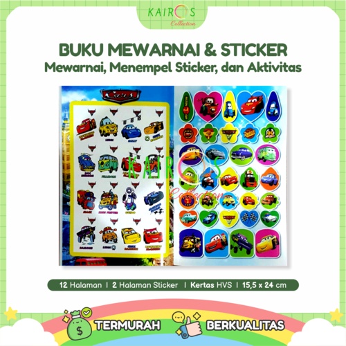 Buku Mewarnai Anak dan Sticker Buku Warna Anak Aktivitas Sticker