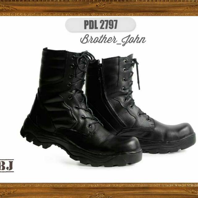 Sepatu safey resleting PDL 2797 kulit asli