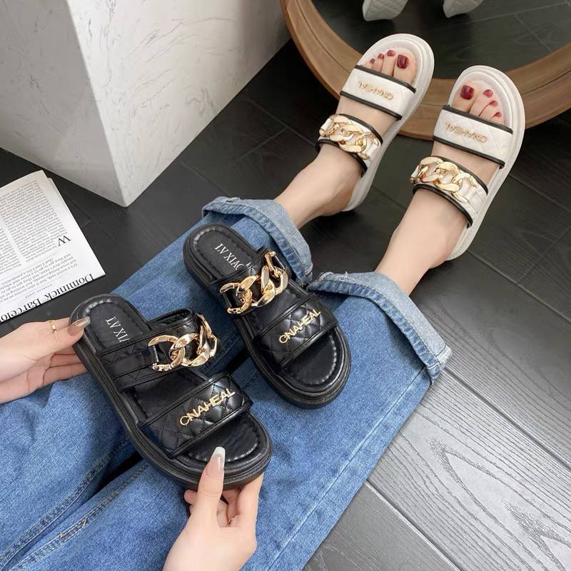 10998 Sandal Selop Wedges Wanita Murah Sendal Import Perempuan