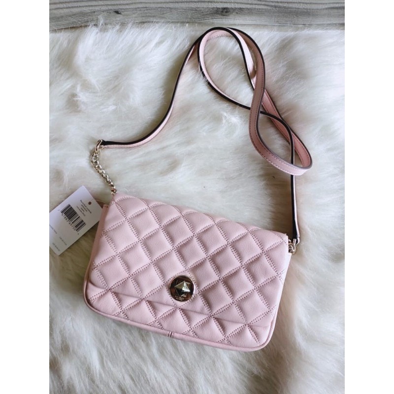 Tas Kate Spade original - Kate Spade natalia flap turnlock crossbody in rose smoke