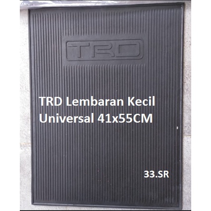 Karpet keset alas kaki mobil kabin lembaran TRD kecil segi empat Universal ukuran 43 x 55cm 1 lembar bahan karet cocok bagian belakang