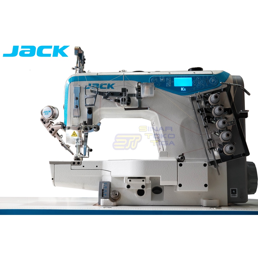 JACK K5 - UT INTERLOCK SERVO MESIN JAHIT KAOS KAM OVERDECK BIS AUTO TRIMMER PUTUS BENANG OTOMATIS