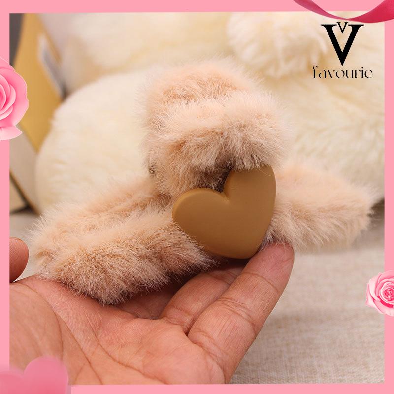 [COD]Love Plush Hairpin Fashion Imitasi Kelinci Rambut Temperamen Curling Clip-FA