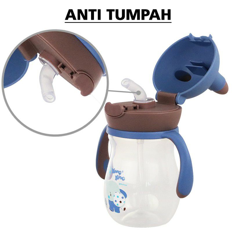 YOUNG YOUNG Botol Minum Bayi Anti Tumpah 270 ML Straw Cup Water Bottle IL-907