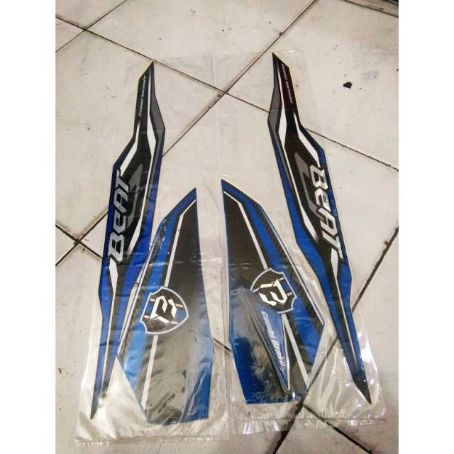 Sticker striping lis ori honda new beat fi esp 2019 warna hitam biru