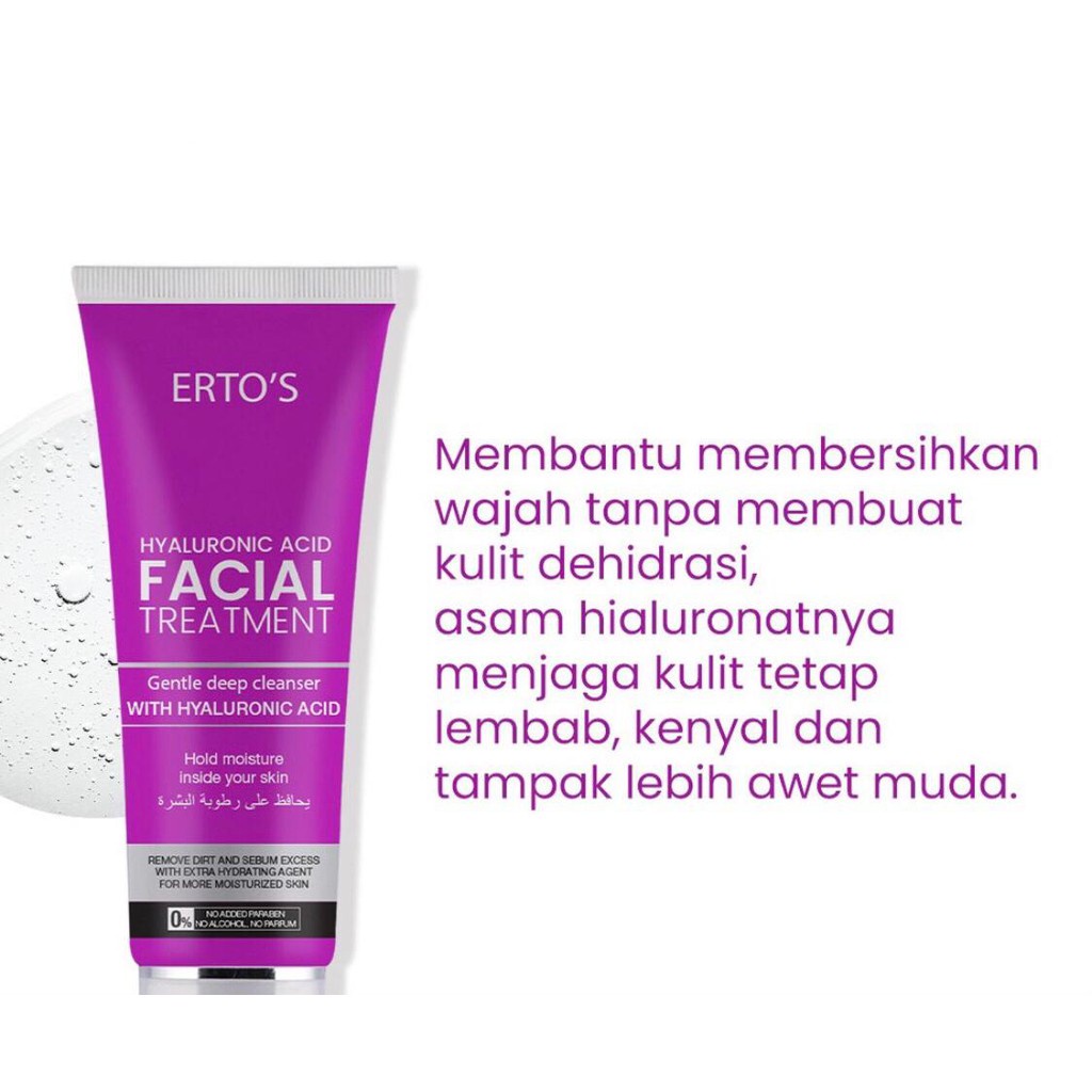 [COD] Sabun Muka Cleanser Wajah Kulit Kering - HYALURONIC ACID FACIAL TREATMENT ORIGINAL BPOM