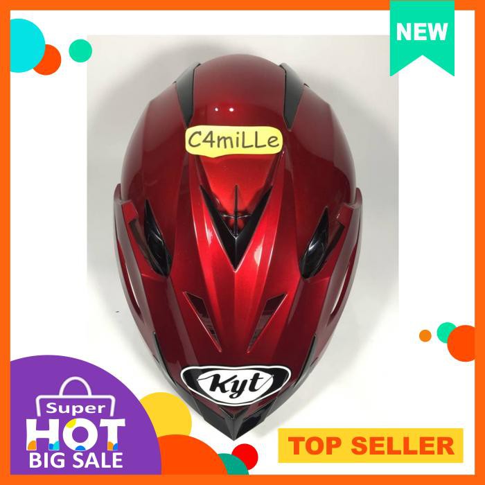 HELM KYT VENOM RR RED MAROON HALF FACE