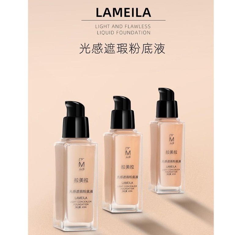 Lameila Light Concealer Foundation Cair Tahan Air Untuk Makeup Wanita cjr 3020