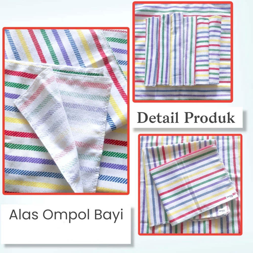 Alas Ompol Bayi Ukuran COTTON BABY KHOWA Isi 6pcs dan 12 Pcs S / M Alas Lurik Ompol Perlak Bayi Selimut Bayi Alas Ompol Lirik Bayi