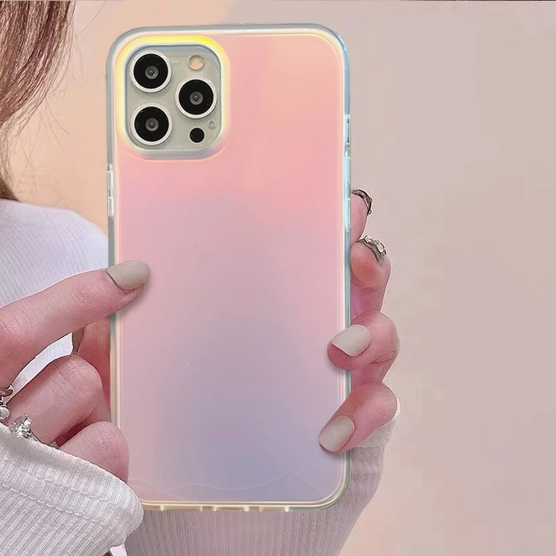 Case Hybrid Armor Laser Aurora Matte Shockproof Cover iPhone 14 Pro 14 Plus 13 11 12 Pro Max X XS 7 8 Plus SE 2020