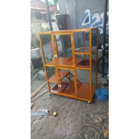 kandang kucing kayu tingkat