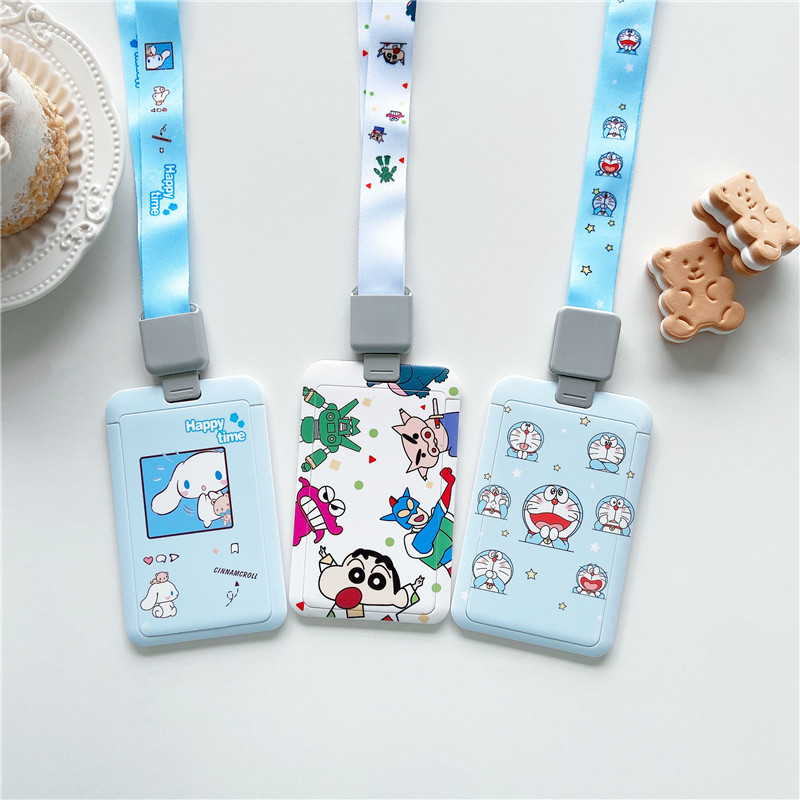 Cartoon pattern Work Name ID Card Holders With retractable stretch style School Office Waterproof Business Work Card ID Badge Namecard Vertical Certificate Identity Case Stationery