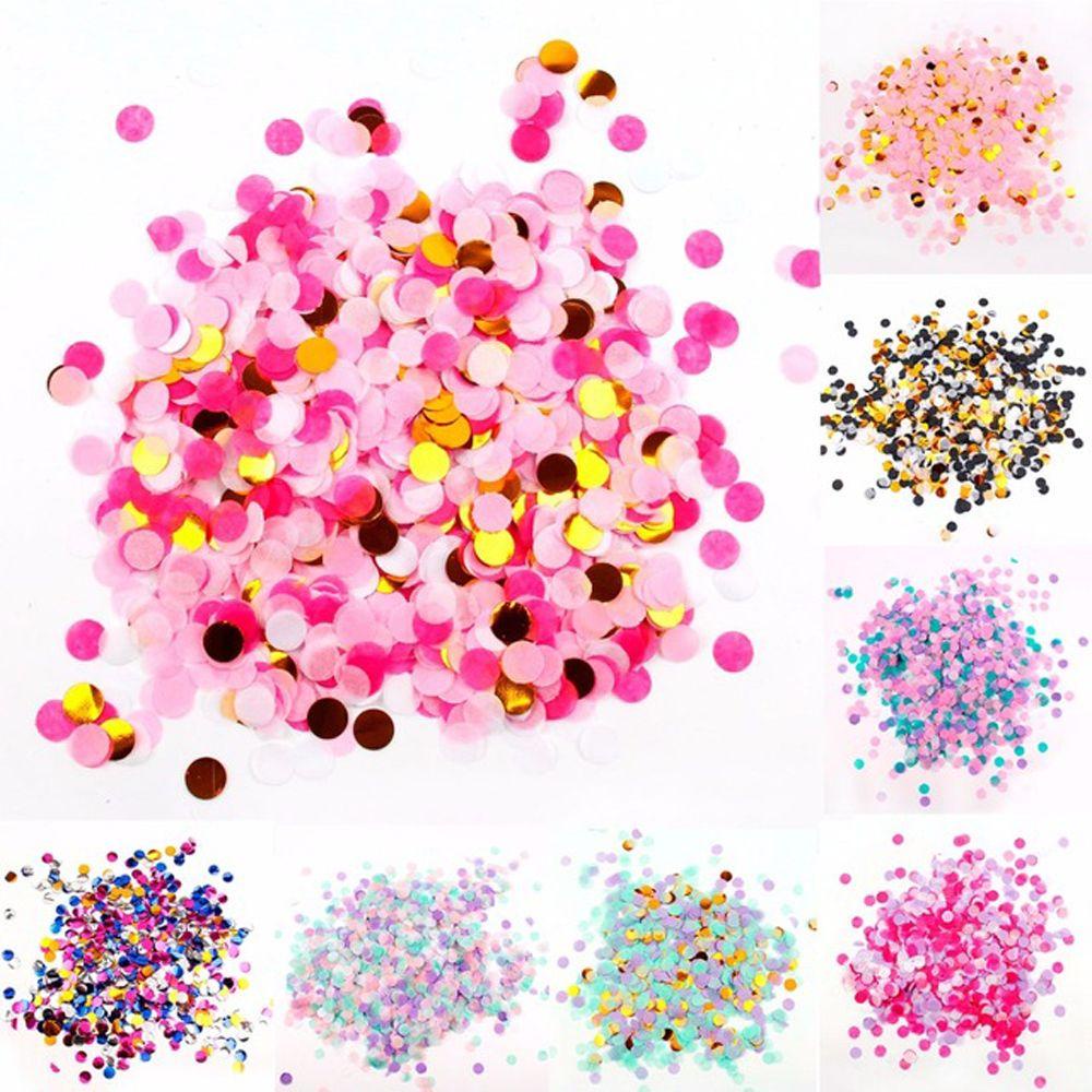 Solighter 10g/bag Confetti Kertas Tisu Dekorasi Rumah DIY Aksesoris Titik Pink Pernikahan Warna Campur Dekorasi Pesta