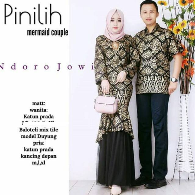 Pinilih mermaid couple || couple gamis mermaid batik prada