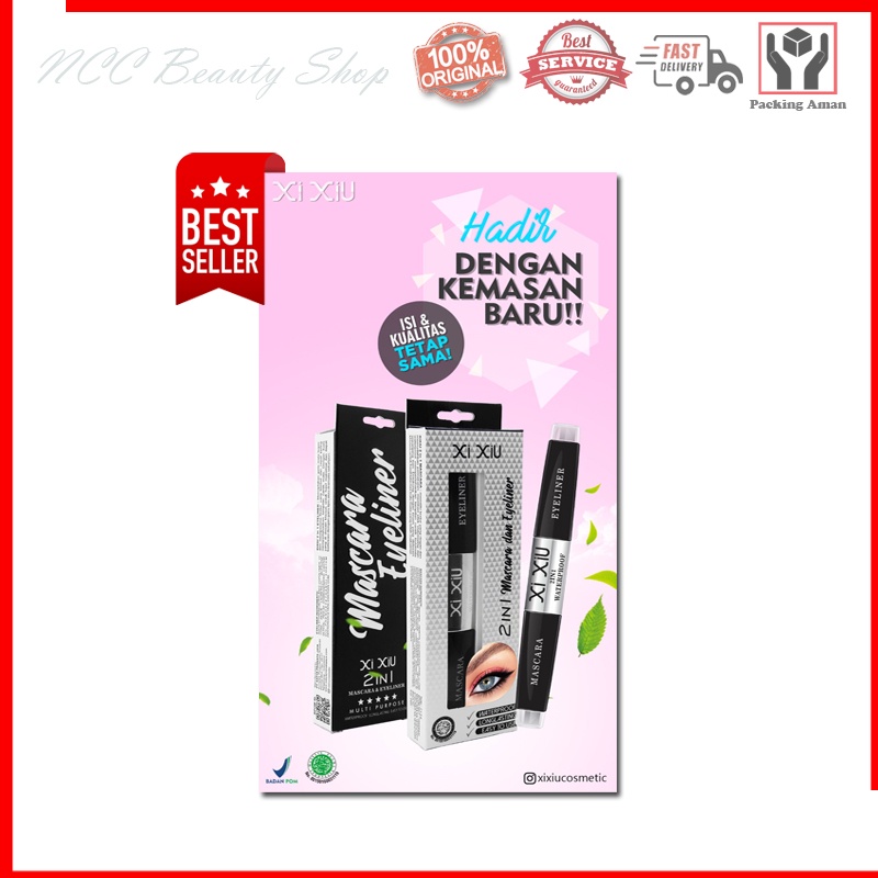 * NCC * Xi Xiu 2 in 1 Maskara Dan Eyeliner Xixiu 2in1 Mascara - Waterproof - Tahan Lama