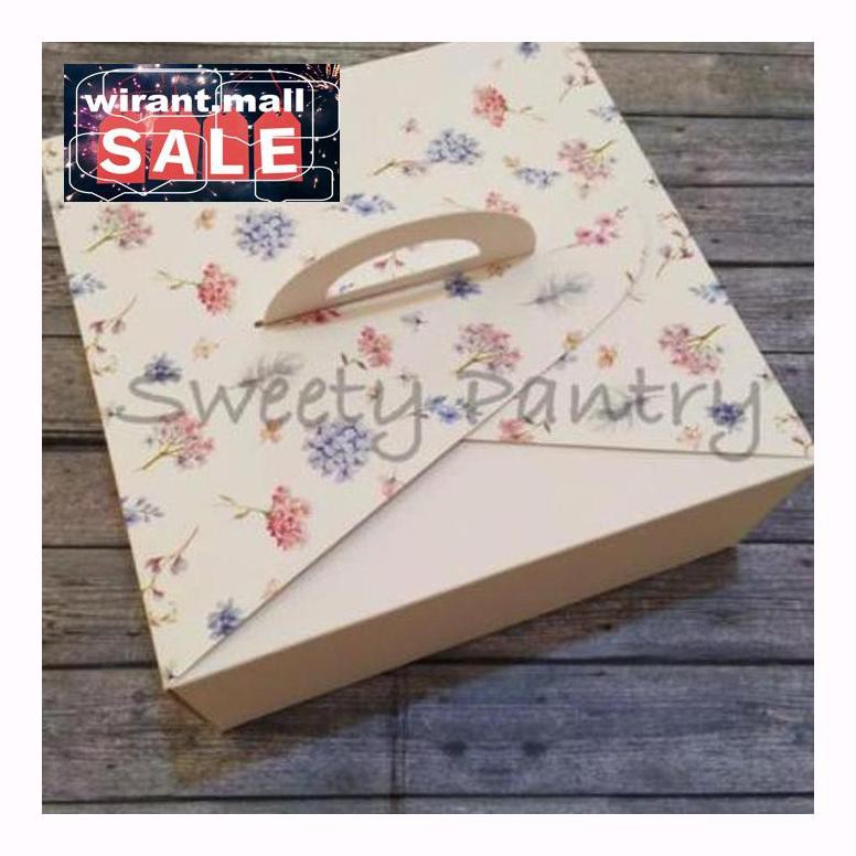 

P74Etem Box Kue / Dus Kue / Packaging Kue Ukuran 25X25Cm Model Bunga Y45Tpen