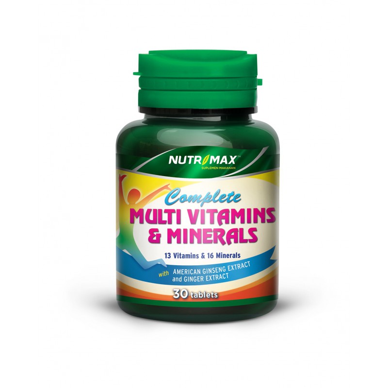 NUTRIMAX COMPLETE MULTIVITAMINS DAN MINERALS 30'S