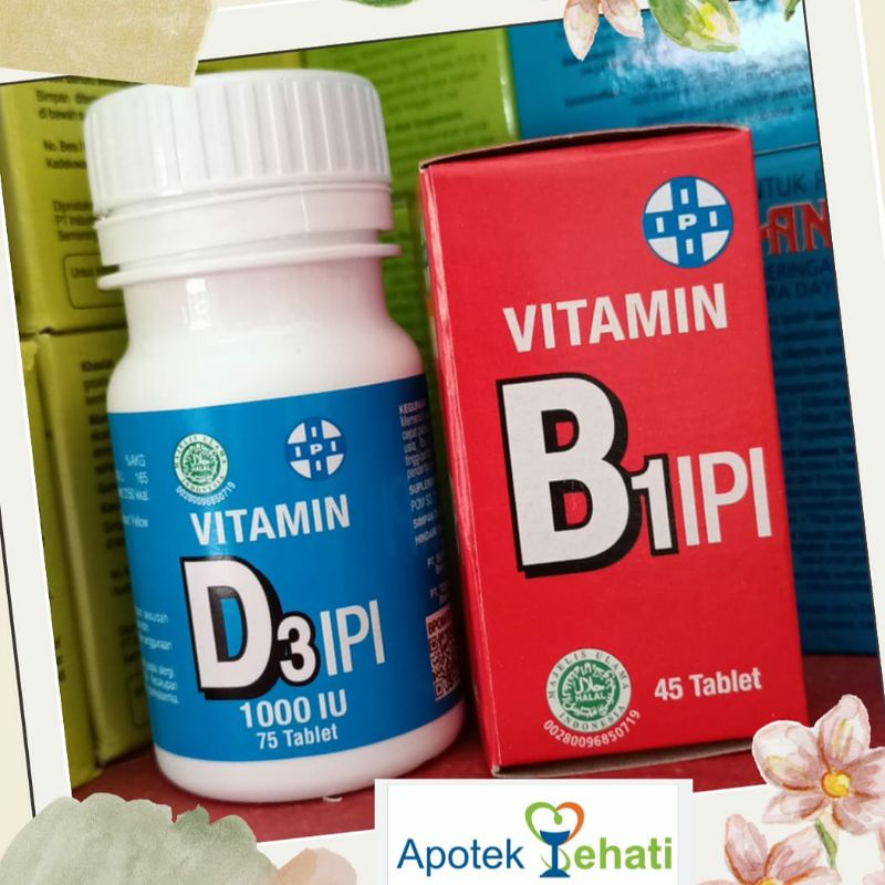 Jual Ipi Vitamin B1 Isi 45 Tablet / Ipi Vitamin D3 1000 IU Isi 75 ...