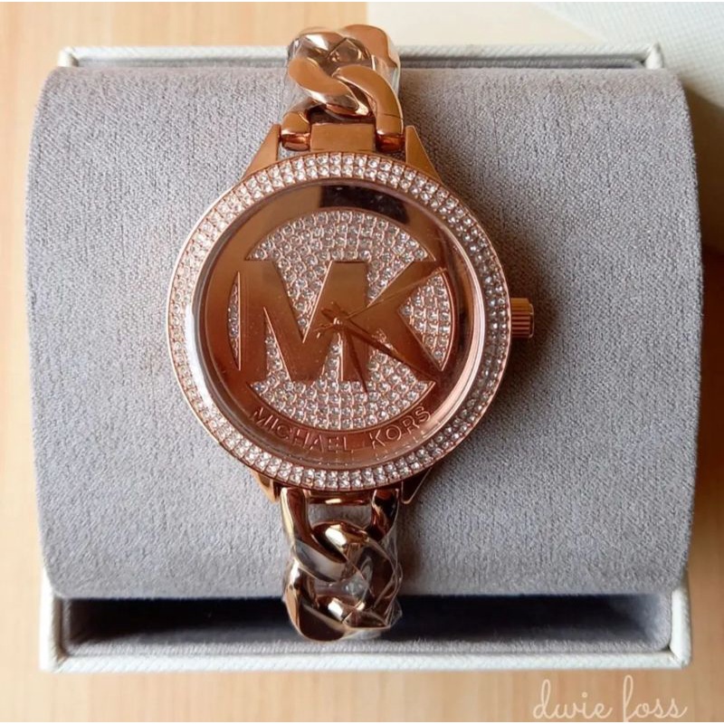 Jam Michael Kors Slim Runway Rosegold Blink Bracelet Stainless Steel MK3475 Original