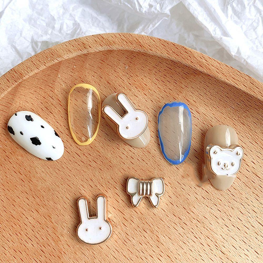 NEEDWAY Kartun Pesona Kuku Jepang 10pcs Studs Pendant DIY Metal Bow Ujung Jari Ornamen Nail Art Jewelry