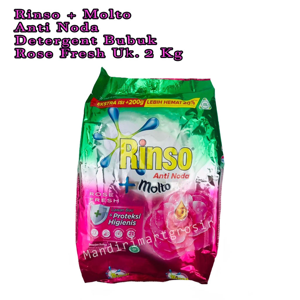 Rinso + Molto * Detergent Bubuk * Anti Noda * Rose Fresh * 1.8KG