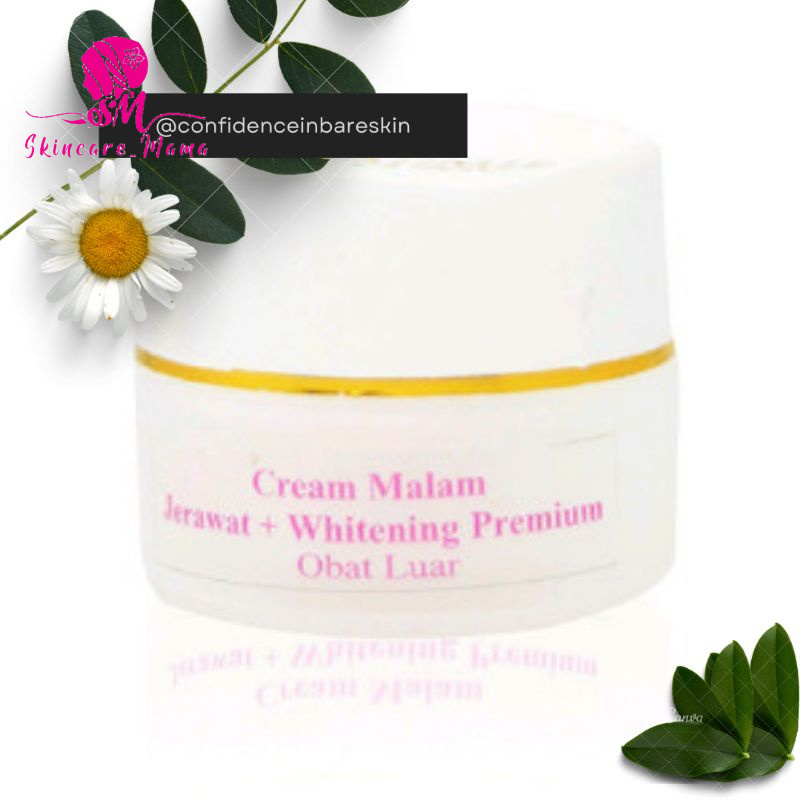 Rahmie Clinic Healthy & Beauty Center Cream Malam Jerawat + Whitening Premium.