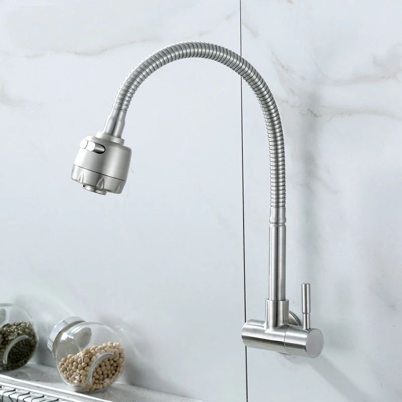 Kran kitchen sink Stainless SUS 304 Fleksibel keran bak cuci piring Dapur wastafel Meja dan Dinding fleksibel dan pipa