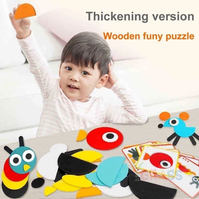 Animal Puzzle Wooden Tangram/Animal Tangram/Wooden Puzzle/Puzzle Binatang/Mainan Puzzle