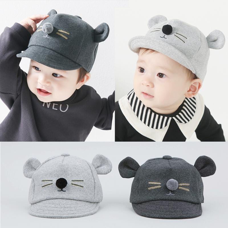 Topi Bayi Anak Laki Laki Perempuan motif kucing Premium Termurah untuk umur 8 bulan sampai 3,5 tahun