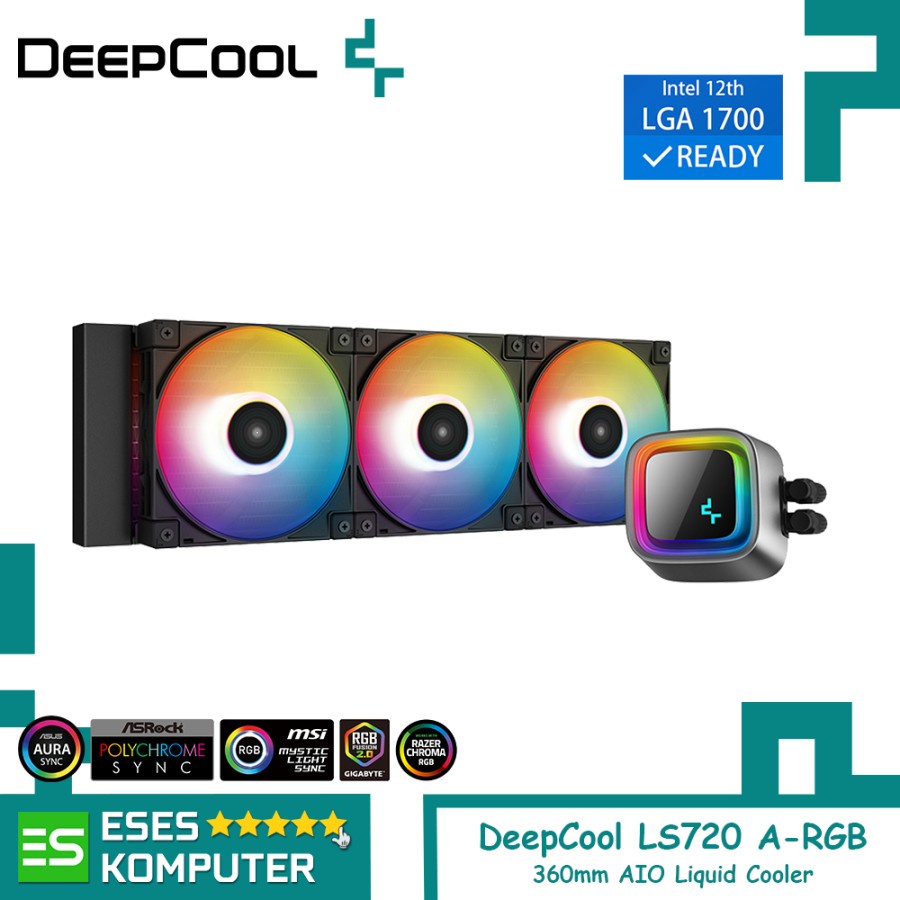 DeepCool LS720 ARGB Black | AIO 360mm ARGB Sync CPU Liquid Cooler